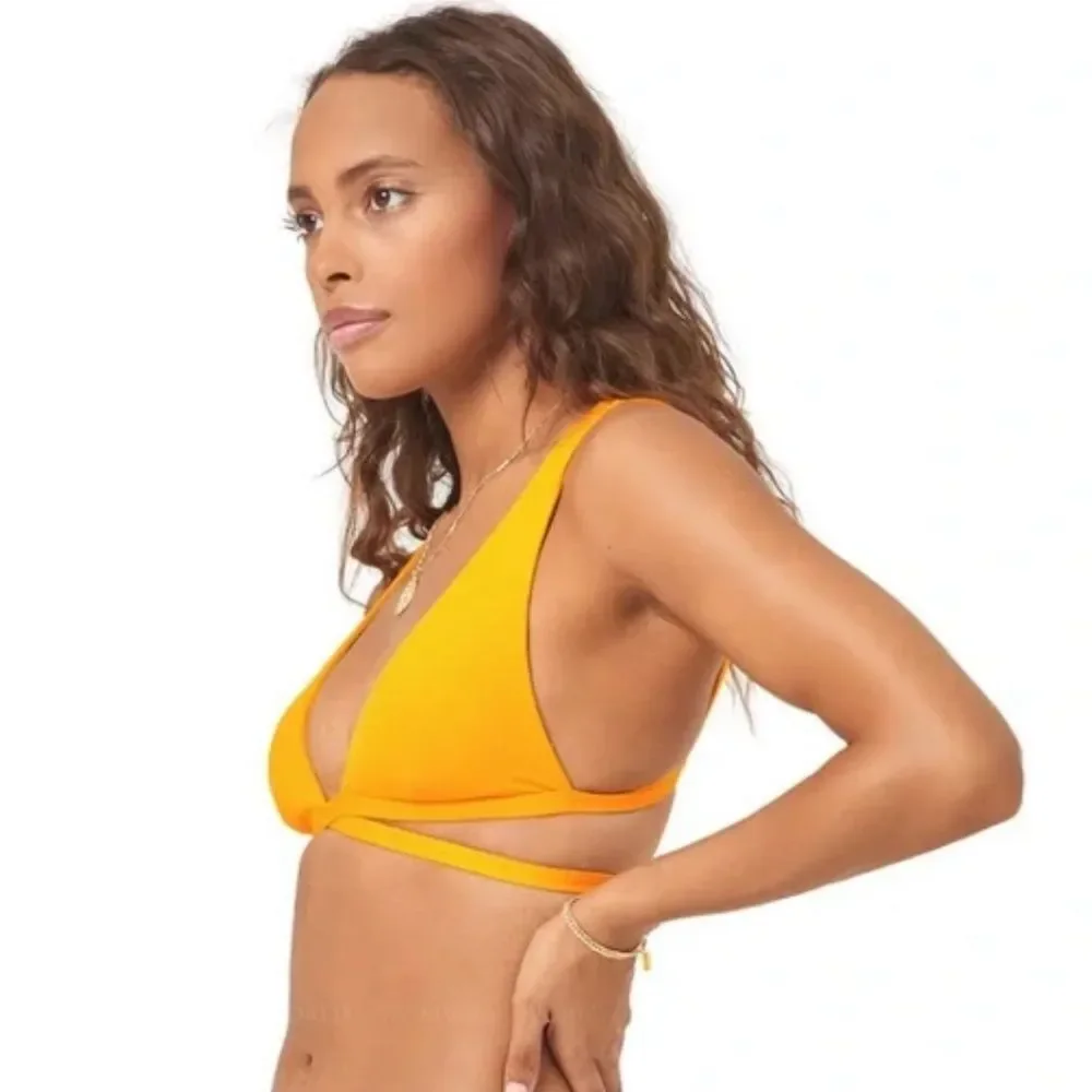 L*SPACE Swim Orange Avery Top - Large